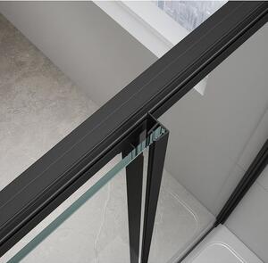 Polysan Easy Black Sprchové dveře 140 cm, čiré, černá matná EL1415B