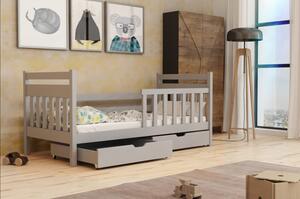 Dětská postel se šuplíky KASANDRA - 70x160, šedá