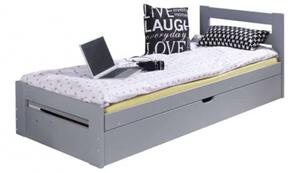 Dřevěná postel s úložným prostorem NAONI - 70x160, grafit