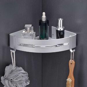 ViaDomo Via Domo - Rohová koupelnová polička Gelo - stříbrná - 31x5,7 cm
