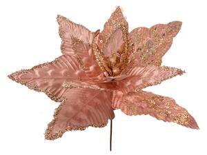 Růžovo-zlatá umělá rostlina pryšec / vánoční hvězda Poinsettia – 44x58 cm