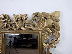 Zrcadlo SECRET zlaté matné, 80x60 cm, exotické dřevo, ruční práce