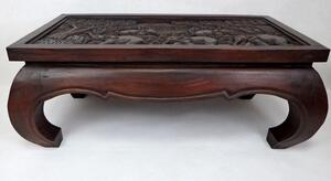 Konferenční stolek SUMATRA hnědý, dřevo, ruční práce, 100 cm