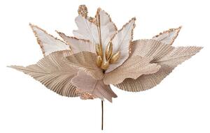 Bílo-zlatá umělá rostlina pryšec / vánoční hvězda Poinsettia – 50x62 cm