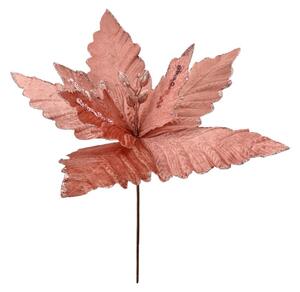 Růžovo-stříbrná umělá rostlina pryšec / vánoční hvězda Poinsettia – 45x52 cm