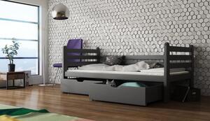 Dětská postel se šuplíky HELA - 70x160, grafit