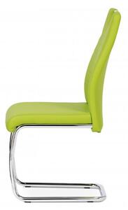 Jídelní židle koženka / chrom Zelená