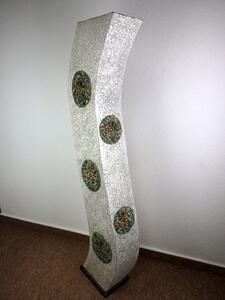 Stojací lampa SIRIUS , bílá perleť, ruční práce, 150 cm