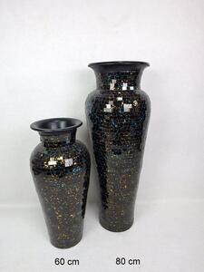 Váza DIVA černá, ruční mozaika, Indonésie