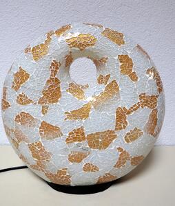 Stolní lampa bílá -zlatá, DONAT, ruční práce, mozaika