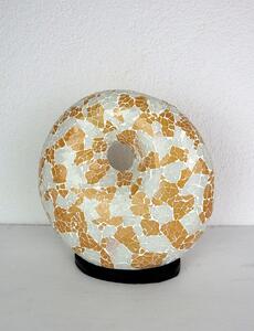 Stolní lampa bílá -zlatá, DONAT, ruční práce, mozaika