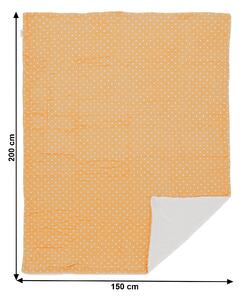Oboustranná beránková deka, béžová/tečky, 150x200cm, ARDLE TYP 2 VÝPRODEJ