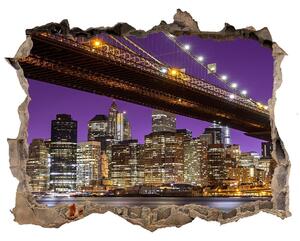 Fototapeta díra na zeď 3D Manhattan noc nd-k-81069964