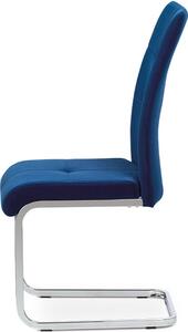 Jídelní židle, potah korálově modrá sametová látka, kovová pohupová podnož,chrom DCL-440 BLUE4
