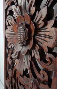 Závěsná dekorace FLOWER hnědá, exotické dřevo, ruční práce, 100 cm