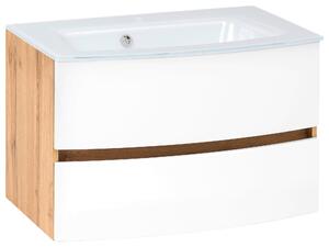 SKŘÍŇKA S UMYVADLEM, bílá, barvy dubu, 80 cm Held - Koupelnové série, Online Only