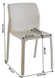 TEMPO Stohovatelná židle, šedohnědá taupe / plast, LARKA