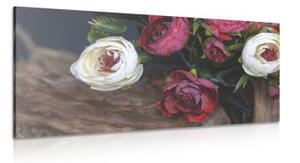Obraz květinové vinobraní - 100x50 cm