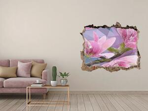 3D díra na zeď Růžová magnolie nd-k-83196443