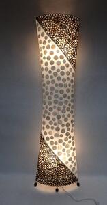 Stojací lampa DALILA, bílá , pravá perleť a bambus, 150 cm, ruční práce