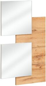EASY, nástěnný panel se dvěma zrcátky (typ 01), bílá / dub wotan