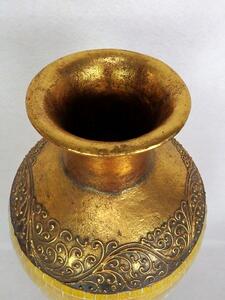 Váza RONA zlatá, podlahová, 100 cm, keramika, ruční práce