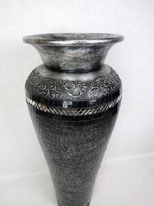 Váza RONA černá, podlahová, 80 cm, keramika, ruční práce