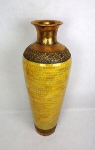 Váza RONA zlatá, podlahová, 100 cm, keramika, ruční práce
