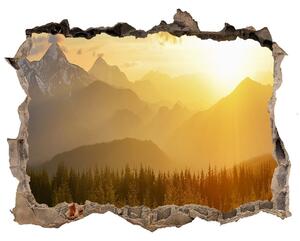 Nálepka fototapeta 3D Západ slunce hory nd-k-84116149