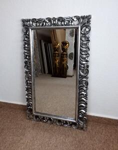 Zrcadlo LUGAR stříbrné,100x60 cm, exotické dřevo, ruční práce