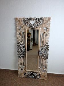 Zrcadlo SIRENE hnedá mix, 120x60 cm, exotické dřevo, ruční práce