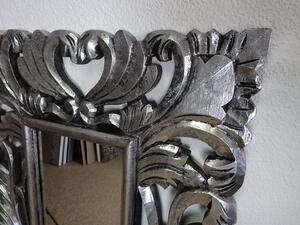 Zrcadlo SIRENE stříbrné, 120x60 cm, exotické dřevo, ruční práce