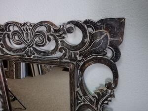 Zrcadlo WAJAN hnedé tmavé, 120x60 cm, exotické dřevo, ruční práce