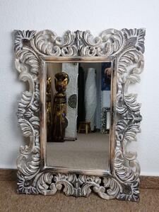Zrcadlo SECRET, hnědá mix, 80x60 cm, exotické dřevo, ruční práce