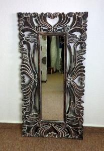 Zrcadlo SIRENE hnědé tmavé, 120x60 cm, exotické dřevo, ruční práce