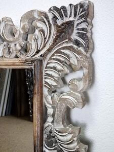 Zrcadlo SECRET, hnědá mix, 80x60 cm, exotické dřevo, ruční práce