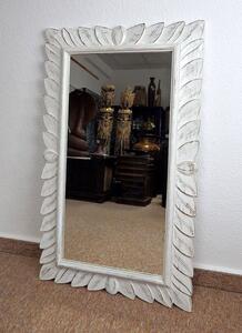 Zrcadlo ARIELA bílé, 100x60 cm, exotické dřevo, ruční práce