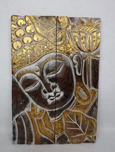 Závěsná dekorace BUDHA, 60x40 cm, hnědá,ruční práce, exotické dřevo