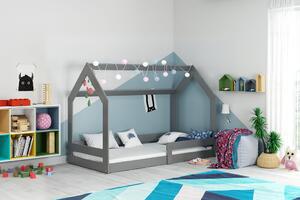 Dětská postel Domek 1 80x160 cm, grafit + rošt a matrace ZDARMA