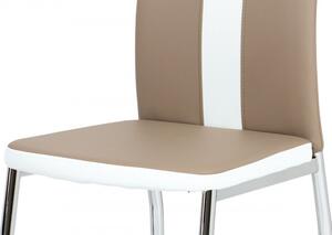Autronic Jídelní židle cappuccino + bílá AC-2202 CAP