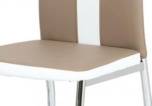 Autronic Jídelní židle cappuccino + bílá AC-2202 CAP