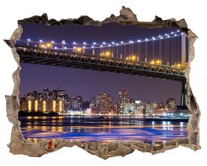 Fototapeta díra na zeď 3D Most v New Yorku nd-k-88613776