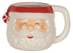 Bílo-červený keramický hrnek Santa Claus – 450 ml