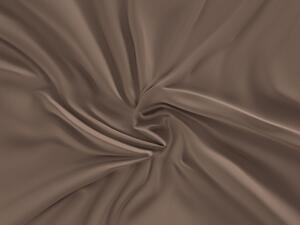 Saténové prostěradlo LUXURY COLLECTION 90x200cm tm hnědé / čokoládové - výšku matrace do 22cm