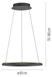 Schöner Wohnen 15570-18-LED Stm. lustr na lanku QUILLO LED/36W/230V pr.60cm čern