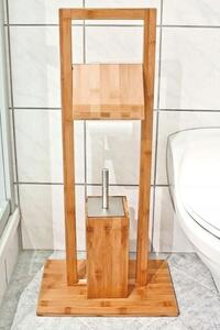 Rea - Tutumi, Bambusový koupelnový stojan na toaletní papír a kartáč 381757, hnědá, HOM-00015