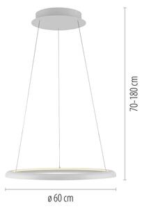 Schöner Wohnen 15570-16-LED Stm. lustr na lanku QUILLO LED/36W/230V pr.60cm bílá