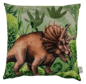 Dekorační polštářek TRICERATOPS 40x40 cm, zelený