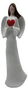 Anděl bílý s červeným srdcem 21 cm Prodex JY21101104