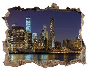 Fototapeta díra na zeď 3D Manhattan noc nd-k-94053969